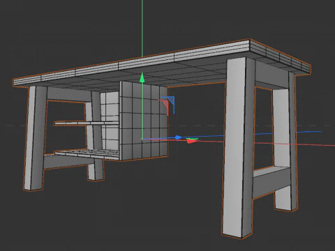 Scrivania scandinava con ripiani Modello 3D