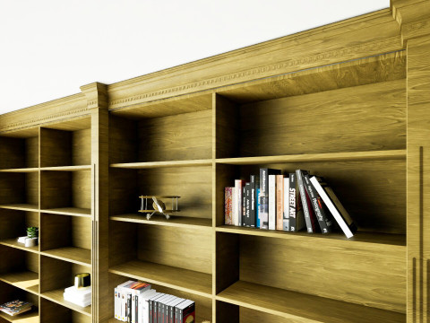 Model rak buku Model 3D