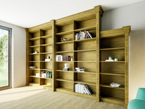 Model rak buku Model 3D