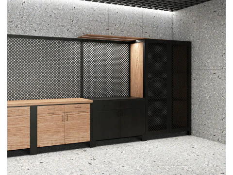 Garage workbench with shelves 3D Model