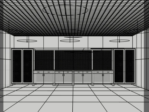 Garage workbench with shelves 3D Model