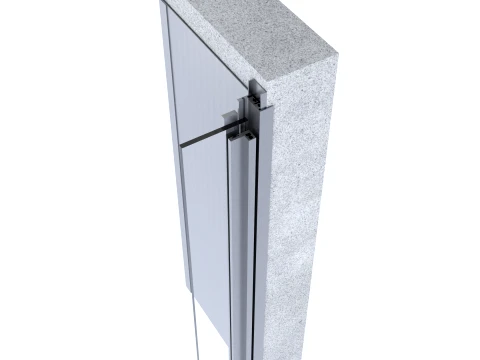 Aluminum Door Frame Hinge Assembly with Glass 3D Model