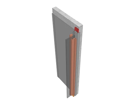 Aluminum Door Frame Hinge Assembly with Glass 3D Model