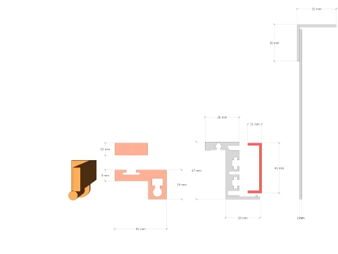 Aluminum Door Frame Hinge Assembly with Glass 3D Model