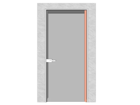 Aluminum Door Frame Hinge Assembly with Glass 3D Model