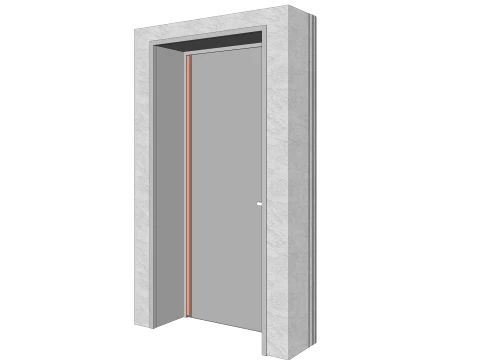 Aluminum Door Frame Hinge Assembly with Glass 3D Model