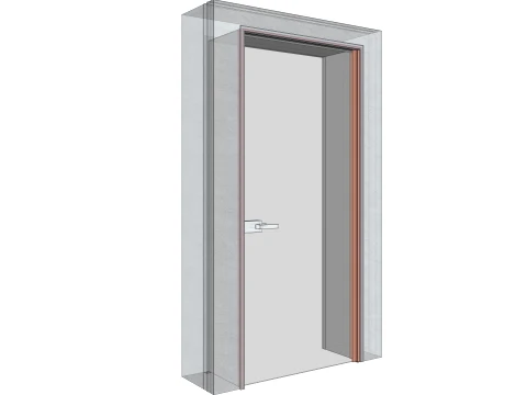 Aluminum Door Frame Hinge Assembly with Glass 3D Model