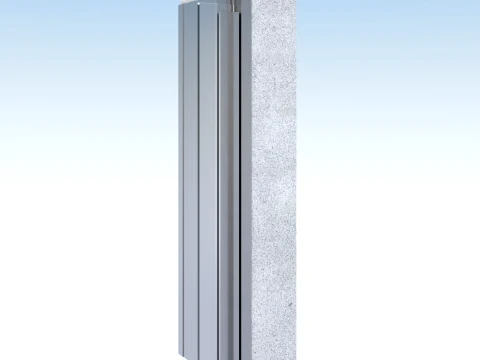 Aluminum Door Frame Hinge Assembly with Glass 3D Model