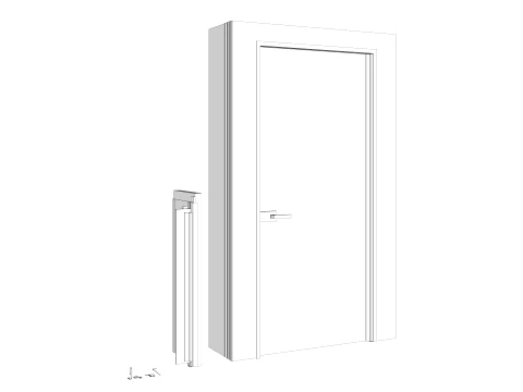 Aluminum Door Frame Hinge Assembly with Glass 3D Model