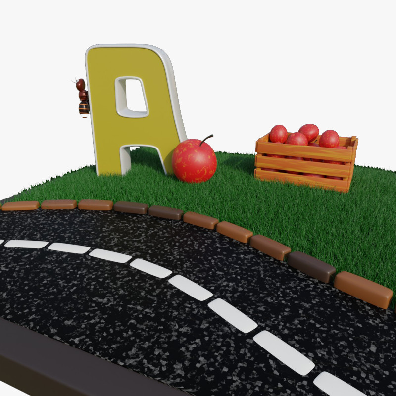 Letter A alphabet 3D Model .c4d .max .obj .3ds .fbx .stl .blend 