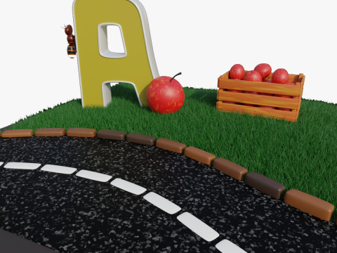 Літера А алфавіту 3D Модель