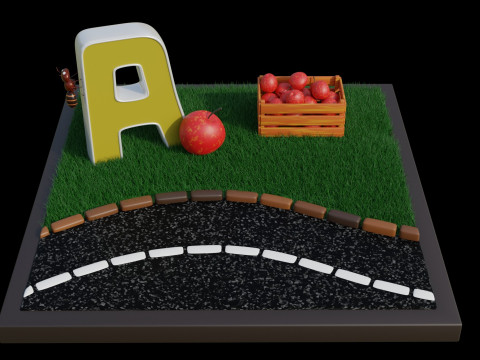 Letter A alphabet 3D Model