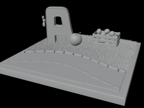 Letter A alphabet 3D Model