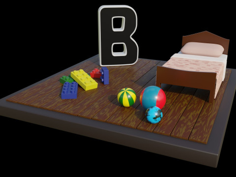 Letter B alphabet 3D Model