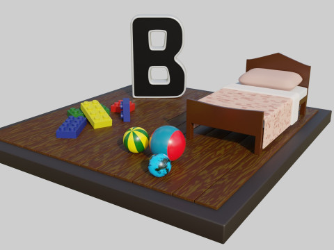 Letter B alphabet 3D Model