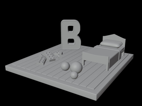 Letter B alphabet 3D Model