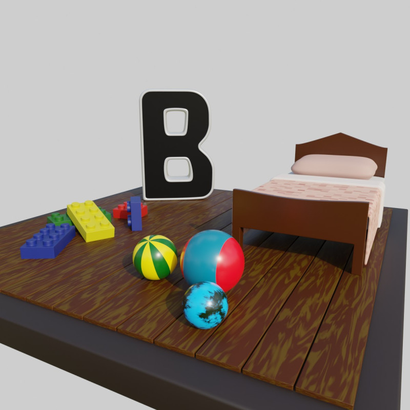 Letter B alphabet 3D Model .c4d .max .obj .3ds .fbx .stl .blend 