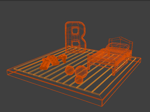 Letter B alphabet 3D Model