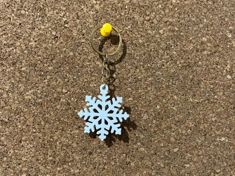 Portachiavi con fiocco di neve, ornamento natalizio, senza supporti Modello 3D
