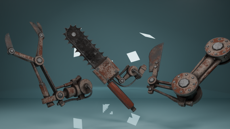 CHAINSAW PACK WITH 3 DIFFERENT MODELS Low-poly 3D 3D Model .c4d .max .obj .3ds .fbx .stl .blend 