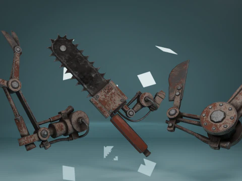 KETTENS&Auml;GENPAKET MIT 3 VERSCHIEDENEN MODELLEN Low-Poly 3D 3D Modell