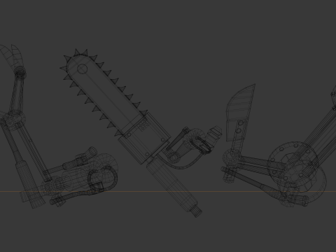 CHAINSAW PACK WITH 3 DIFFERENT MODELS Low-poly 3D 3D Model