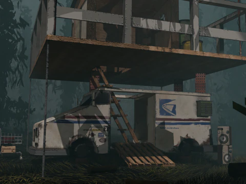 TRUCK HOUSE Low-poly 3D Model