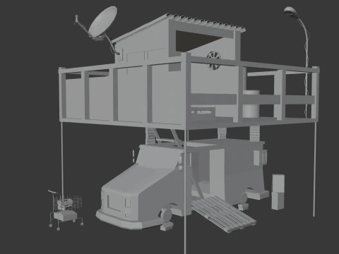 TRUCK HOUSE Low-poly 3D Model
