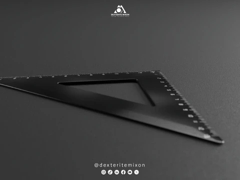 Set Square 13 cm Low-poly 3D Model