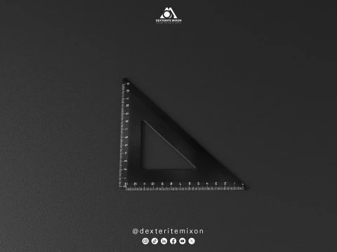 Set Square 13 cm Low-poly 3D Model