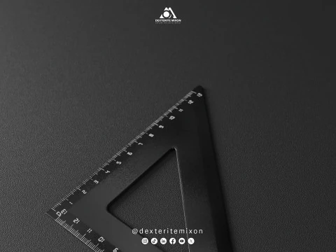 Set Square 13 cm Low-poly 3D Model
