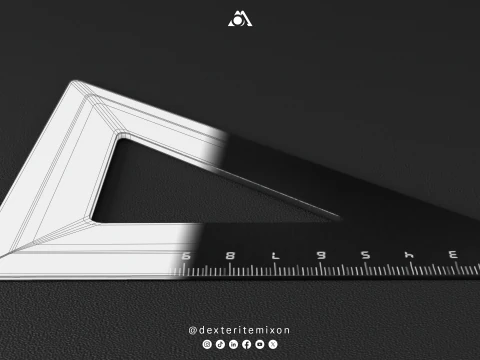 Set Square 13 cm Low-poly 3D Model