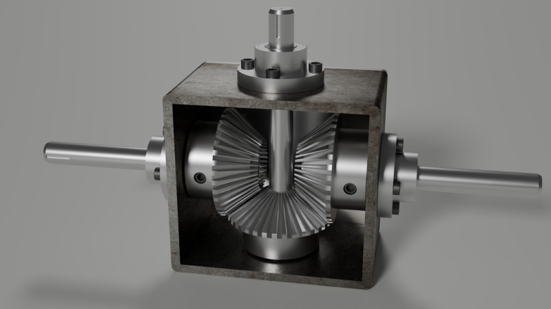 Gearbox Angle Drive 3D Model .c4d .max .obj .3ds .fbx .stl .blend 