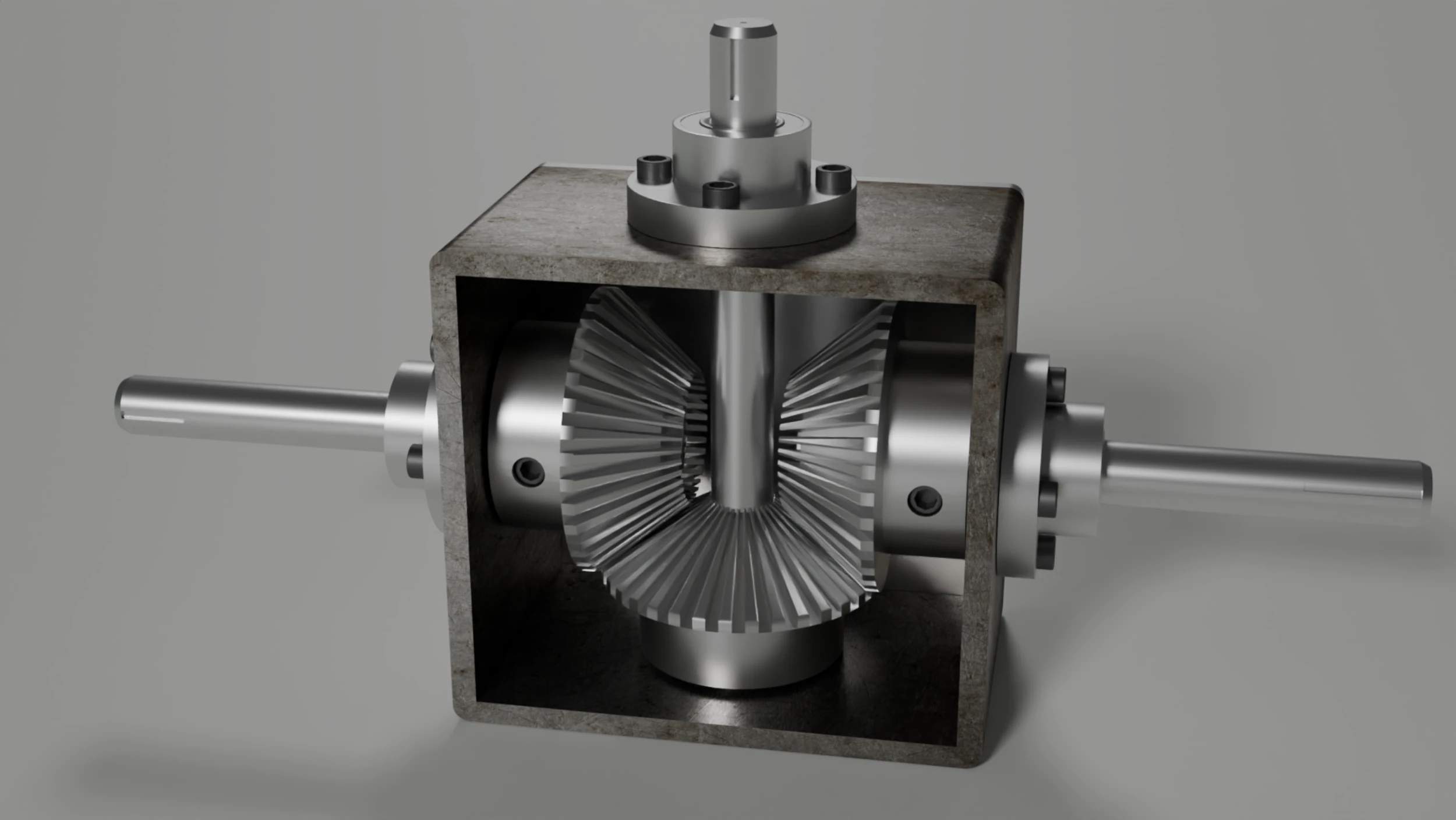 Gearbox Angle Drive 3D Model .c4d .max .obj .3ds .fbx .stl .blend