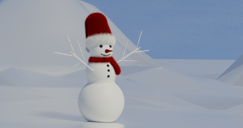 Mu&ntilde;eco de nieve Modelo 3D .c4d .max .obj .3ds .fbx .stl .blend 