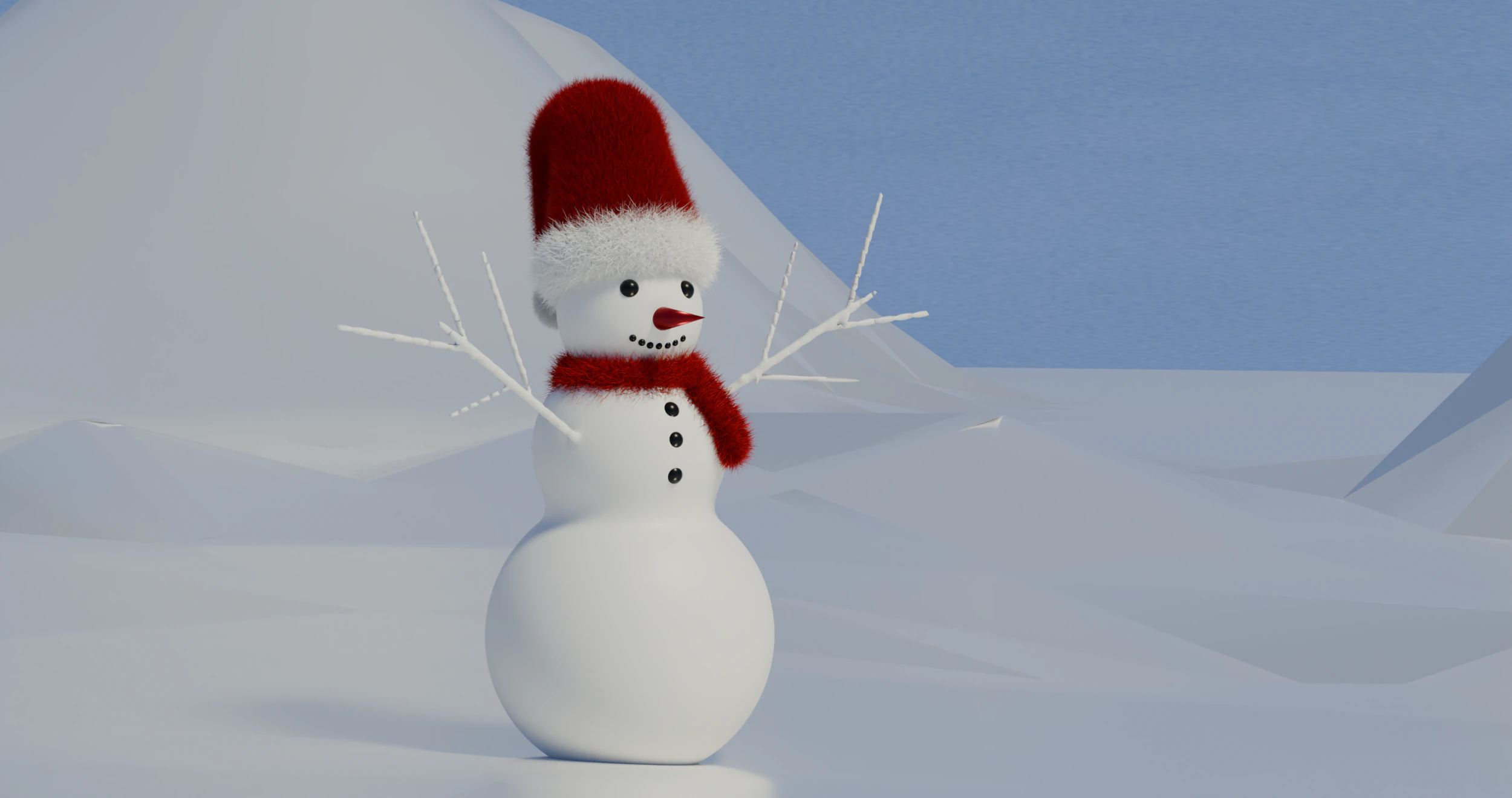 Snowman 3D Model .c4d .max .obj .3ds .fbx .stl .blend 