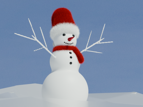Mu&ntilde;eco de nieve Modelo 3D