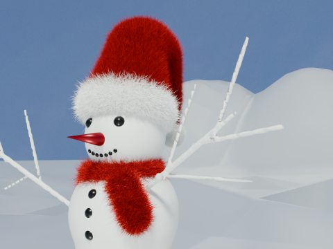 Mu&ntilde;eco de nieve Modelo 3D