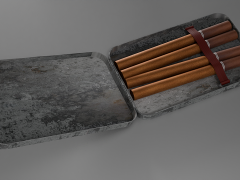 复古香烟盒 3D 模型