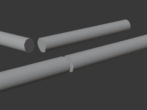 अप्रयुक्त सिगरेट टूटी हुई 3D मॉडल