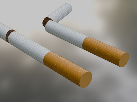 अप्रयुक्त सिगरेट टूटी हुई 3D मॉडल