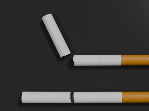 अप्रयुक्त सिगरेट टूटी हुई 3D मॉडल