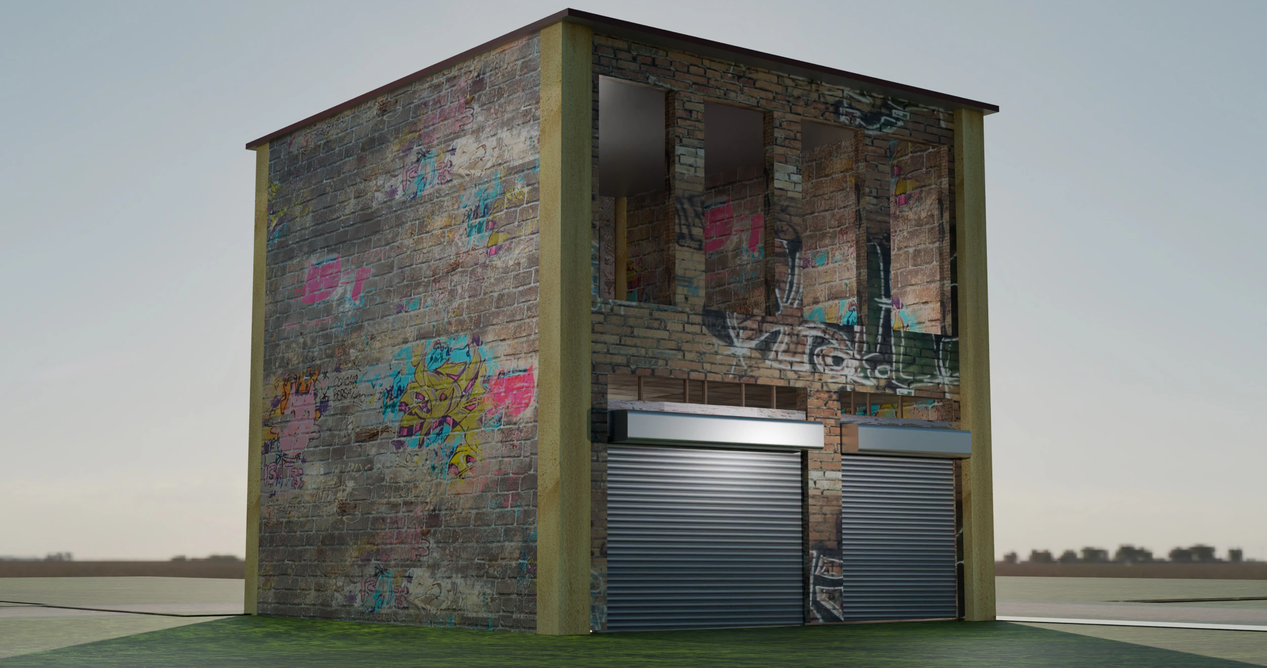 Old Building 3D Model .c4d .max .obj .3ds .fbx .stl .blend 
