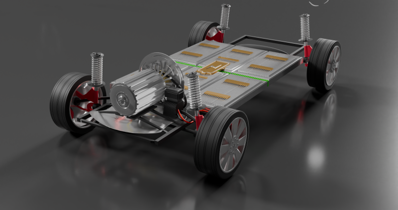 EV Car Chassis 3D Model .c4d .max .obj .3ds .fbx .stl .blend 