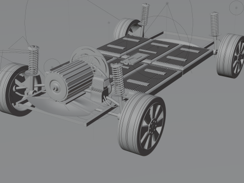 EV Car Chassis 3D Model