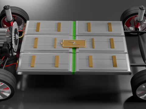 EV Car Chassis 3D Model