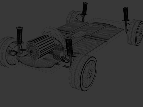 EV Car Chassis 3D Model
