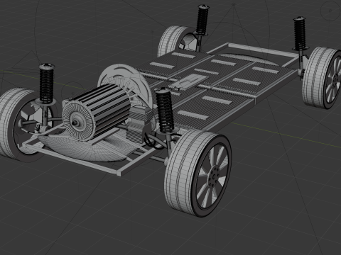 EV Car Chassis 3D Model