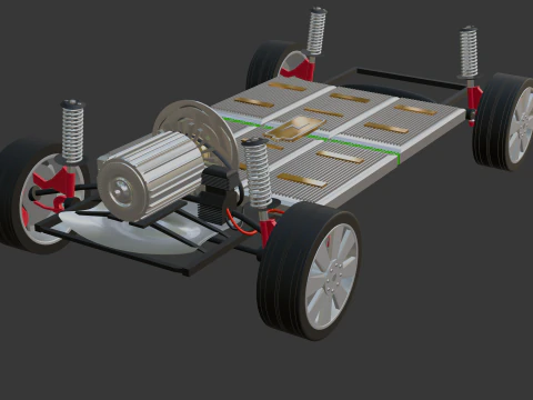 EV Car Chassis 3D Model