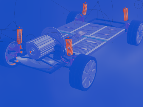 EV Car Chassis 3D Model